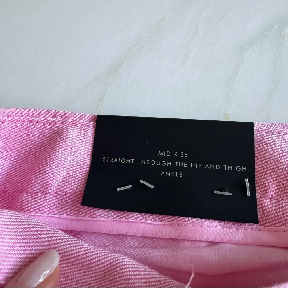 Banana Republic Avery Straight-Fit Linen-Cotton Classic Pink Sz 2